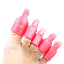Nail Polish Remover Clips for Toes Pack of 5 Reusable UV Gel Soak Off Caps with Secure Grip Design
