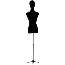 Adjustable Height Dress Form Mannequin with Stable Tripod Base and Removable Velvet Torso Black Medium