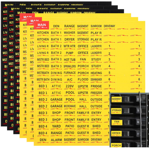 Circuit Breaker Labels Waterproof Vinyl Electrical Panel Stickers Clear Identification 258pcs