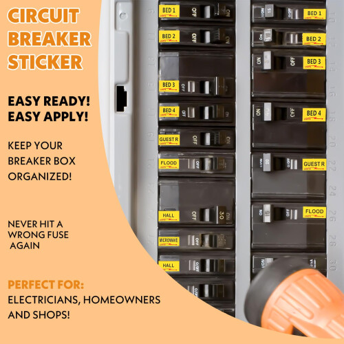 Circuit Breaker Labels Waterproof Vinyl Electrical Panel Stickers Clear Identification 258pcs 2