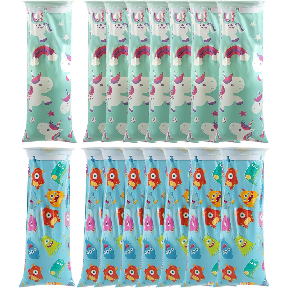 16 Pcs Kids Disposable Vomit Bags 1500ml Emesis Bags for Travel and Car Sick, Pony Marine Style