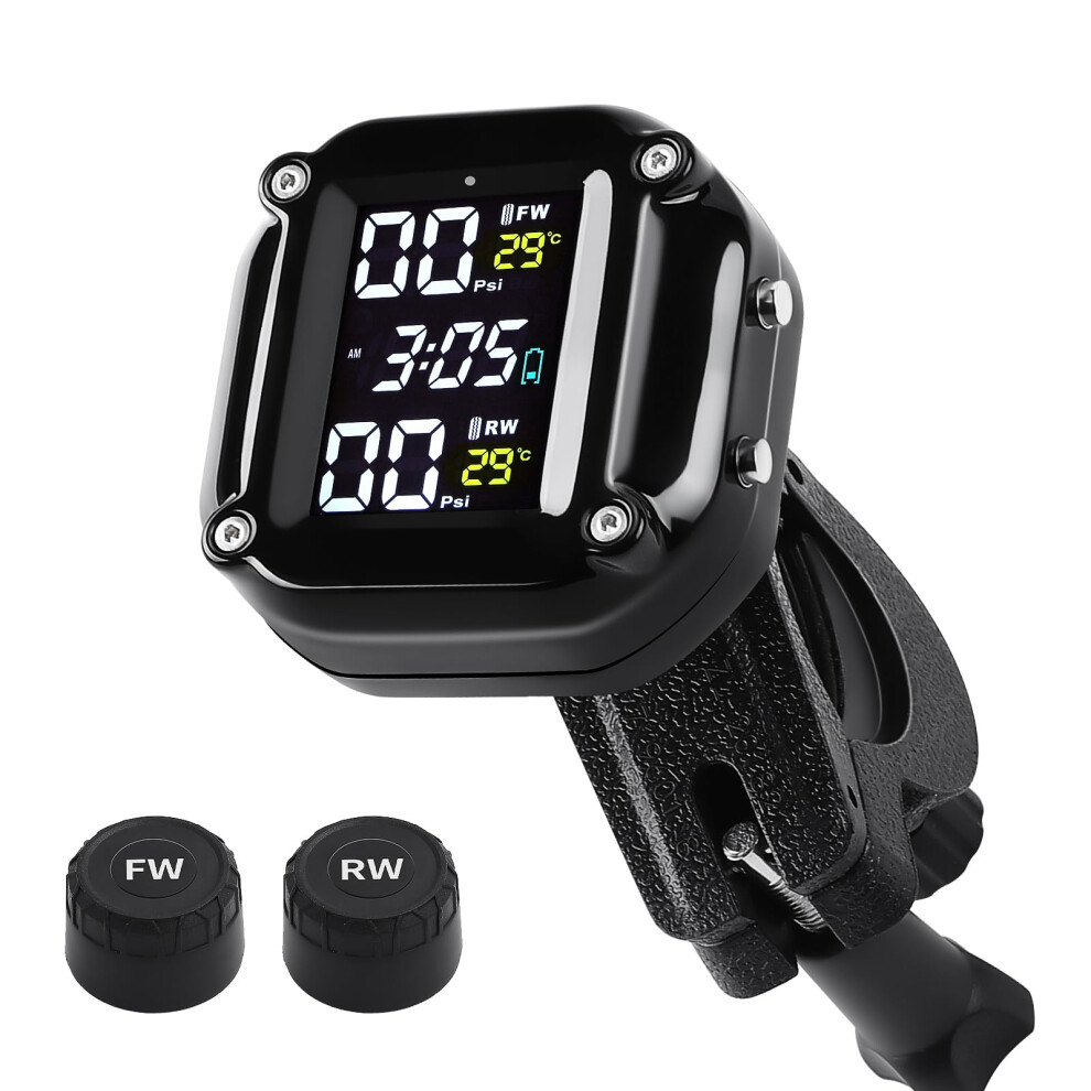 Wireless Motorcycle Tpms With 2 External Sensors, Realtime Pressure And Temperature Alerts, Ip67 Waterproof 9070919865183