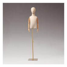 Child Mannequin Torso Size 2 Years Old with Adjustable Kids Dress Form, Wooden Arms, Rotating Head