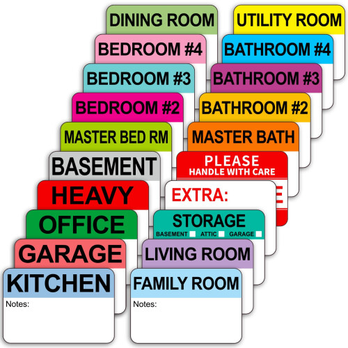 600 Color Coded Moving Box Labels  Writable Adhesive Packing Stickers for Home Room Sorting 1