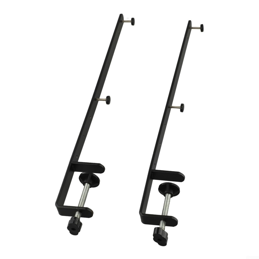 2Pcs Adjustable Desk Clamp Pegboard Bracket With Tool Installation For Office Workspace, Black 41.5X5x2cm 9044945314359
