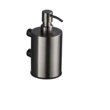 Gun Gray 304 Stainless Steel Wall Mounted Soap Dispenser 500ml Rustproof Bathroom and Kitchen Use