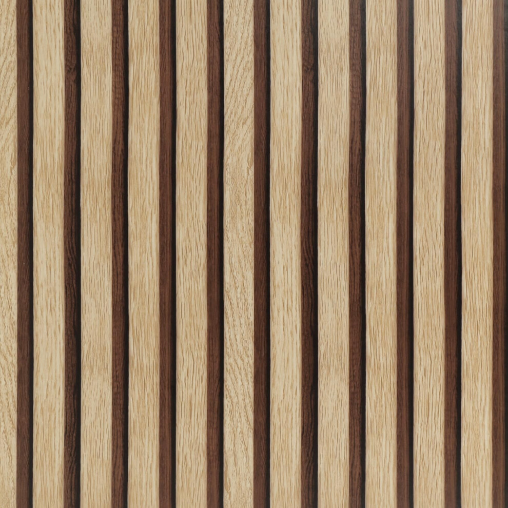 Wood Slat Wallpaper Peel And Stick 3D Realistic Waterproof Faux Wood Grain Removable 17'X120' Tea Elm 9113335655805