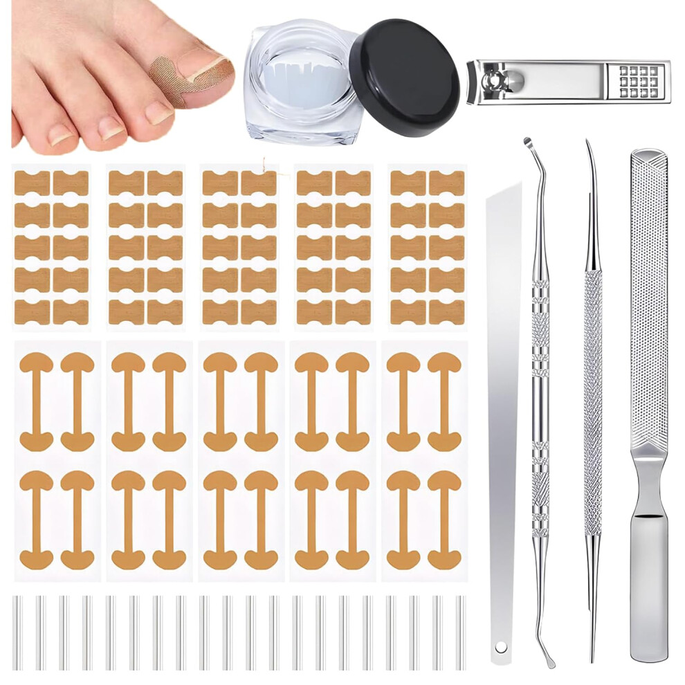 Ingrown Toenail Correction Kit with Strips and Pain Pedicure Tools for Men and Women