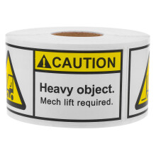 Caution Adhesive Labels Roll for Heavy Weight Warning and Warehouse Safety