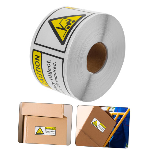Caution Adhesive Labels Roll for Heavy Weight Warning and Warehouse  Safety 1