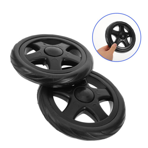 4pcs Shopping Cart Replacement Wheels Durable Plastic Casters Smooth Stair Navigation Black 2