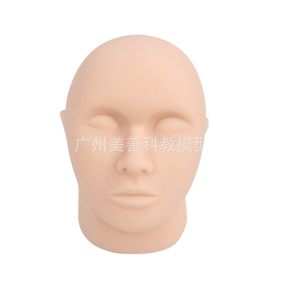 Injection Training Mannequin Head with Realistic Tactile Feedback, Silicone Practice Model for Eyelash and Microplastic Teaching