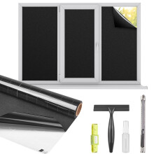 Blackout Window Film Total Blackout Privacy Static Cling UV Protection Heat Insulation 17.5 x 78.7