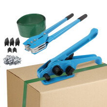 Heavy Duty Pallet Strapping Kit with Polypropylene Tensioner and Sealer Tool, 200 Metal Seals, 885ft Strap