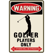 Golf Sign Golfer Only Warning Rustproof Aluminum for Man Cave or Clubhouse Decor 7.8x11.9 Inch