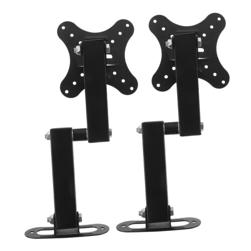 2pcs Adjustable Monitor Wall Mount Bracket, SpaceSaving Stable Support for TV and Computer Screen