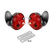 2 PCS 12V 300DB Super Loud Train Air Horn Waterproof Dual Trumpet Kit for Car Truck SUV Boat Red