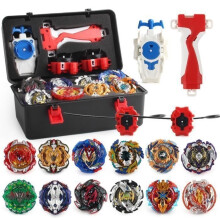 Kit mit 12 Kreiseln – KAKOO – Kreisel für frühes Lernen – Explosiver Turbo – 3 Werfer – Klassisches Spielzeug