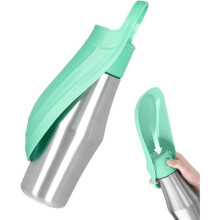 Dog Water Bottle Collapsible Dog Water Bottle Portable Stainless Steel Water Dispenser Dog Cup (27oz/750ml)