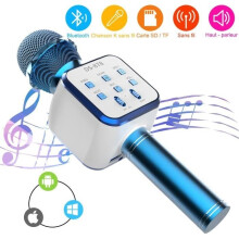 PIMPIMSKY Kabelloses Bluetooth-Karaoke-Mikrofon mit Stereo-Lautsprecher DS878 – Blau