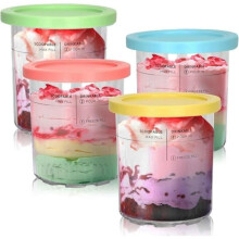 4 Pack Replacement Ice Cream Containers for Ninja Creami Deluxe NC500/NC501/NC501EU Series, 680ML