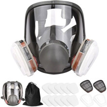 16-in-1 herbruikbaar gasmasker Inclusief 1 volgelaatsmasker 2 cartridges 10 filterkussens Meerdere kleurenzak Largeight