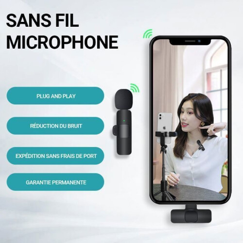 JESWO Wireless Lavalier Microphone with Noise Cancelling, Compatible with Android and iOS 1