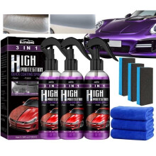 3 Piece High Protection 3 in 1 Car, Car Ceramic Treatment, Car Polish Car Protection Crystal Coating Spray