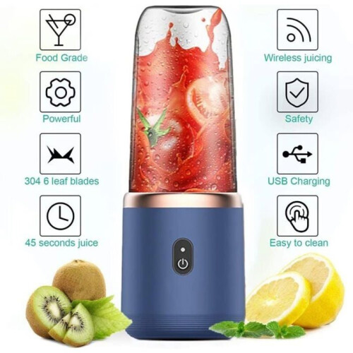 Φορητό μπλέντερ USB, Mini Smoothie Maker, 2 x 400ml μπουκάλια χωρίς BPA 1