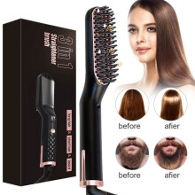 Baard Stijltang Haar Stijltang, 3 in 1 Snelle Verwarmingsborstel voor Baard Stijltang Stijltang Kam Baard Gereedschap