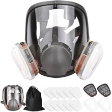 16-in-1 6800 wiederverwendbare Gasmaske, inklusive 1 Vollgesichtsmaske + 2 x Kartuschen + 2 x Filterkappen + 10 x Filterpads