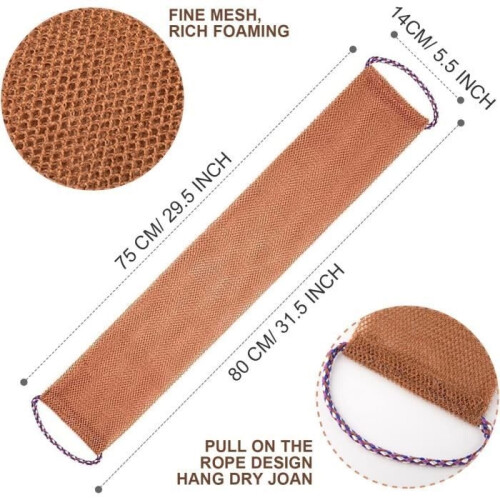 Bath Sponge - Bath Shower Scrubber Set - Purple, Blue and Coffee - Nylon - 3 Pcs 1