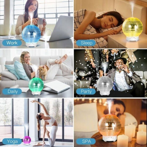 Rotating Disco Ball Diffuser with 7 Lighting Modes Ideal for Parties Multiple Colors LARGEIGHT 1