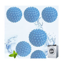 6 stuks wasbal wasmachine bal herbruikbare droger ballen wasdroger ballen (hemelsblauw)