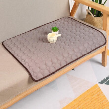 2PCS Dog or Cat Cooling Mat Summer Ice Silk Cushion for Pet Kennel Brown - 40*30cm