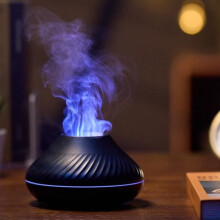 130ml Essential Oil Diffuser, Multi-color Light Flame Effect, Air Humidifier for Office, Bedroom, Toilet
