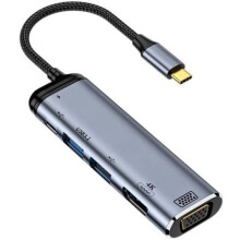 USB 3.1 Type C to HDMI VGA Dual USB 3.0 HDTV Multiport Adapter 4K 60Hz 1080p Converter