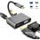 Τύπος C σε VGA + HDMI + USB3.0 + PD100W Φόρτιση 4 σε 1 Προσαρμογέας - Ίδια οθόνη - Γκρι 1