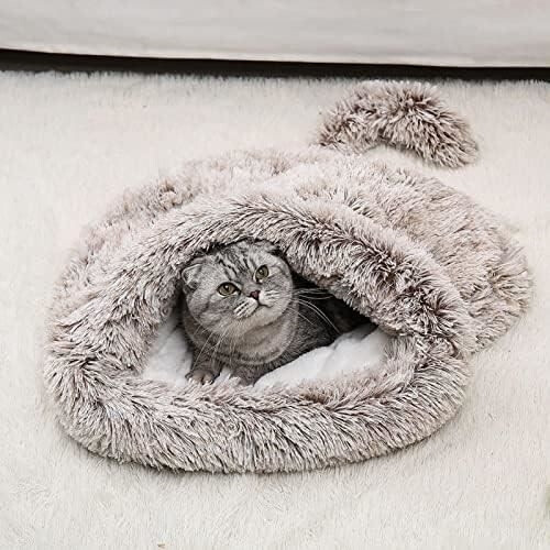Cat Beds, Cat Sleeping Bag Cat Cave Bed, Washable Pet Sleeping Bag