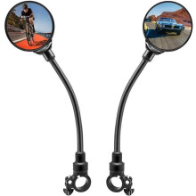 360 Rotating Bicycle Mirrors - Handlebar Mirrors for Bikes and Electric Scooters - Black