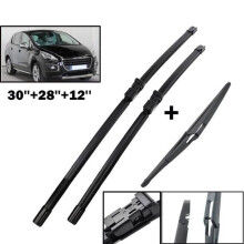 Set di 3 spazzole tergicristallo anteriori + posteriori per Peugeot 3008 MK I 2009 2010 2011 2012 2013 2014 2015 2016