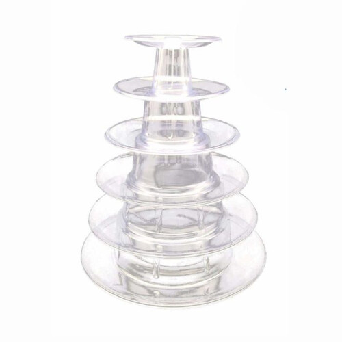 6 Tier Macaron Stand for Wedding Birthday Party, Plastic Cupcake Cake Display
