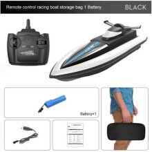 2.4G High Speed Remote Control Boat Waterproof Electric Miniature Boat Rechargeable RC Toy for Kids with N Battery