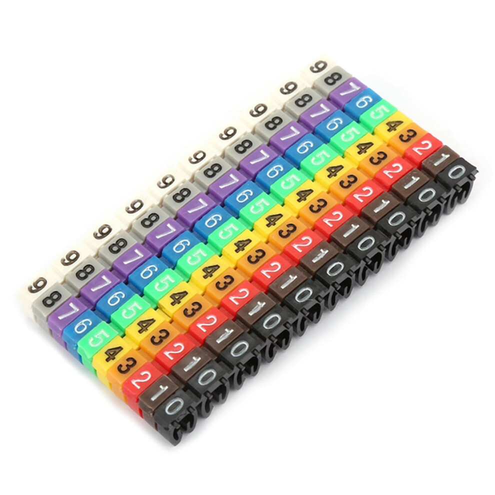 Wire Marker Cable Label Set, Colorful Clipon Numbered Markers For Easy Wire Identification, 100Pcs 9044945324556