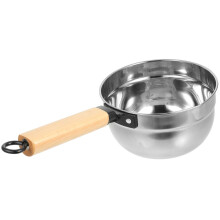 Stainless Steel Water Ladle with Long Wooden Handle for Cooking Gardening and MultiPurpose Use
