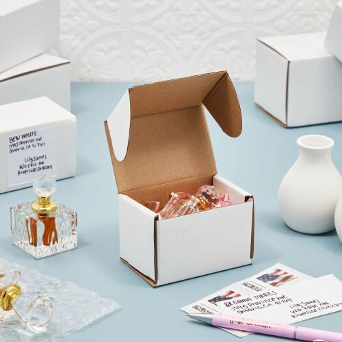 White Corrugated Mailer Boxes 3x2x2 Inch 50 Pack, CrushResistant Small  Boxes for Packaging 1