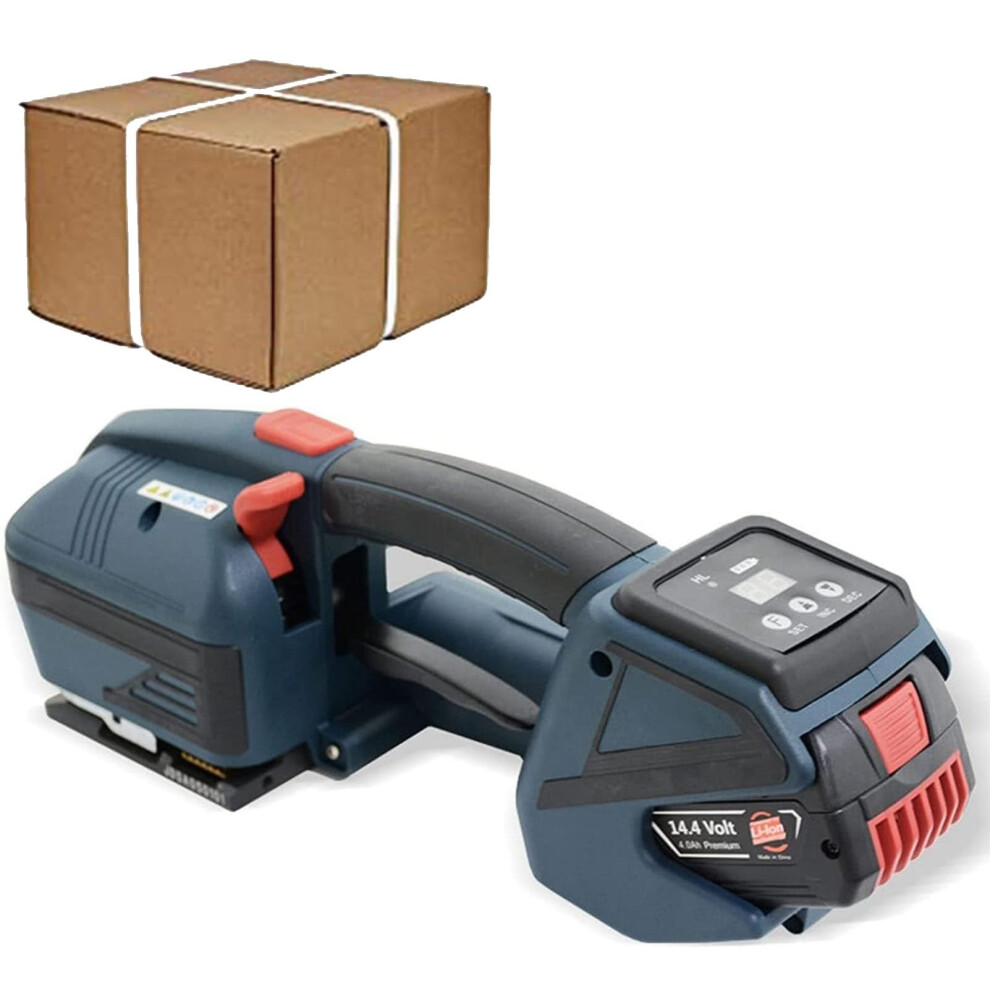 Battery Powered Strapping Tool With Automatic Melt Welding And Adjustable Tension, 6000Mah Rechargeable For Pp And Pe Straps 9174973396642