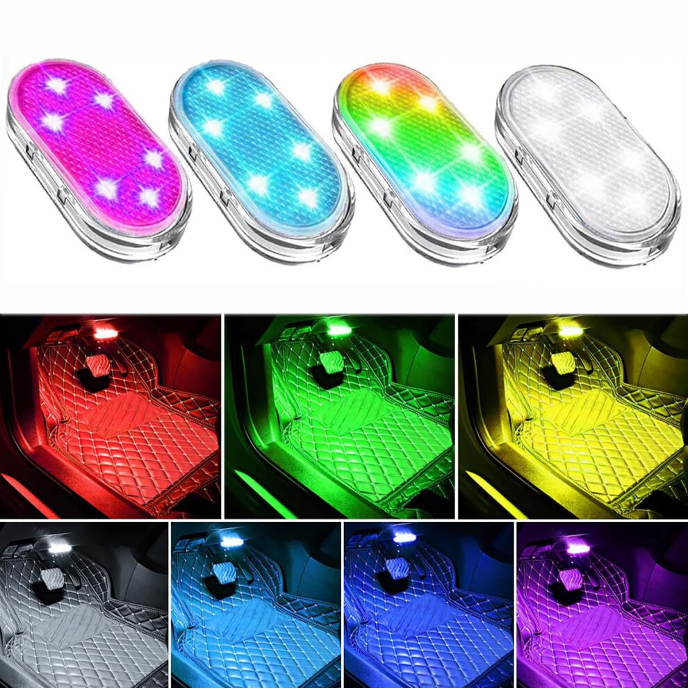 Car Interior Led S With Touch Control, Usb Rechargeable 7Color Ambient Ing (4Pcs) Light 9113335660045