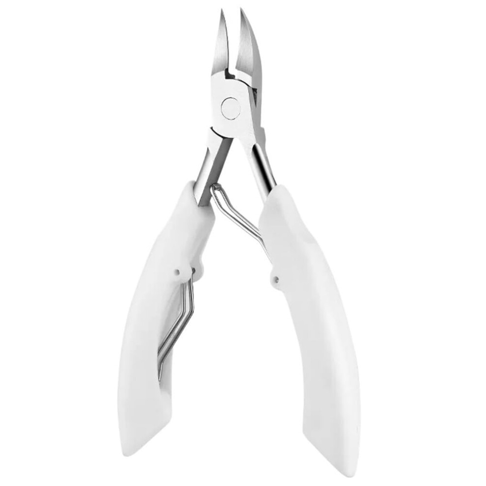 White Stainless Steel Cuticle Nipper And Nail Clippers Set, Ergonomic Grip For Salon And Home Manicure, 4Pcs