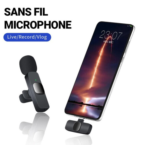 JESWO Wireless Lavalier Microphone with Noise Cancelling, Compatible with Android and iOS 2